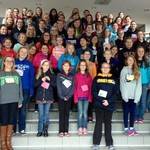 Group picture of all of the girl scouts attending college readiness experience day